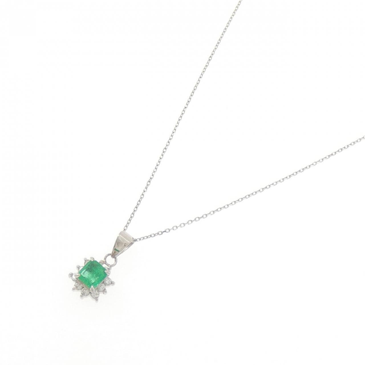 PT900/PT850 エメラルド ネックレス 0.29CT