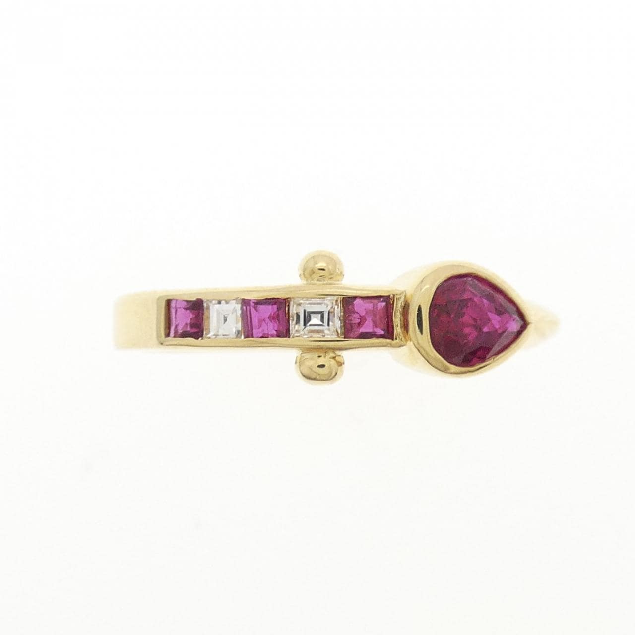 K18YG ルビー リング 0.42CT