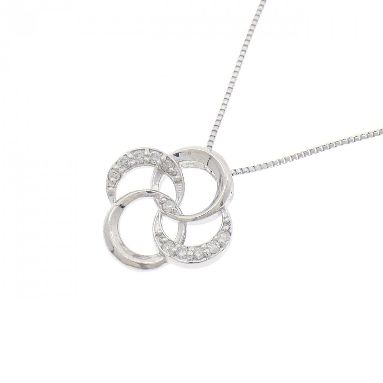 K18WG ダイヤモンド ネックレス 0.05CT