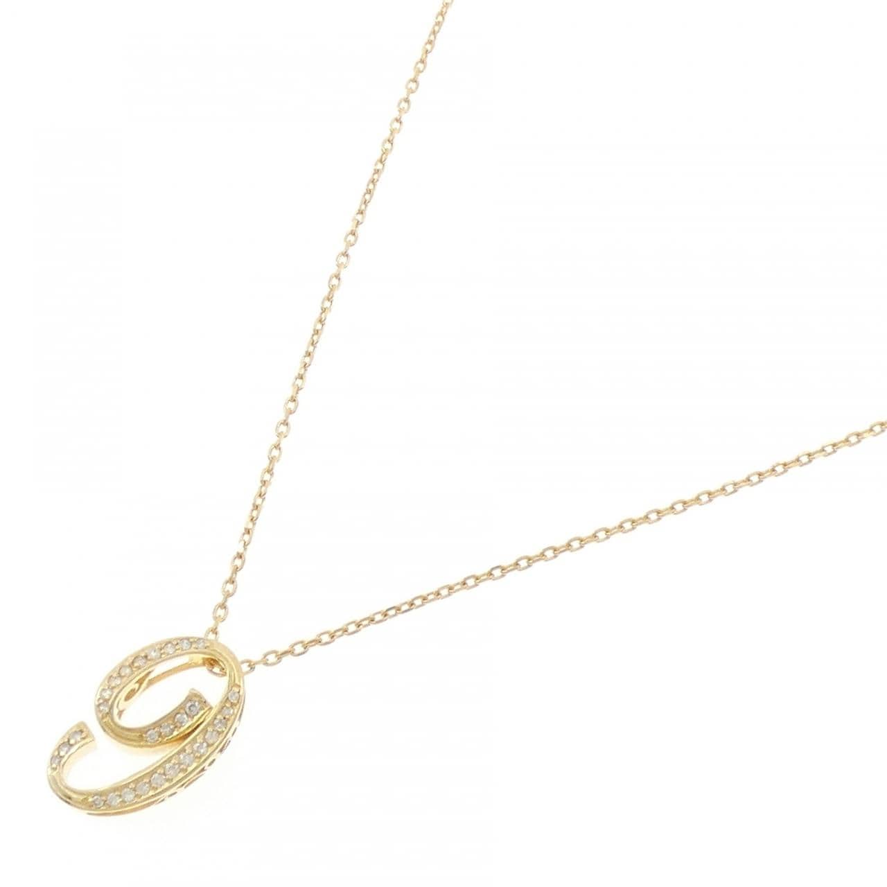 K18YG ナンバー9 ダイヤモンド ネックレス 0.17CT