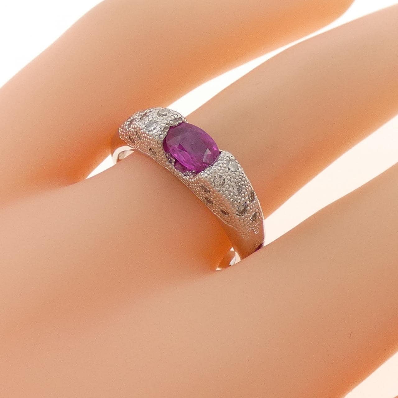 K18WG ルビー リング 0.608CT