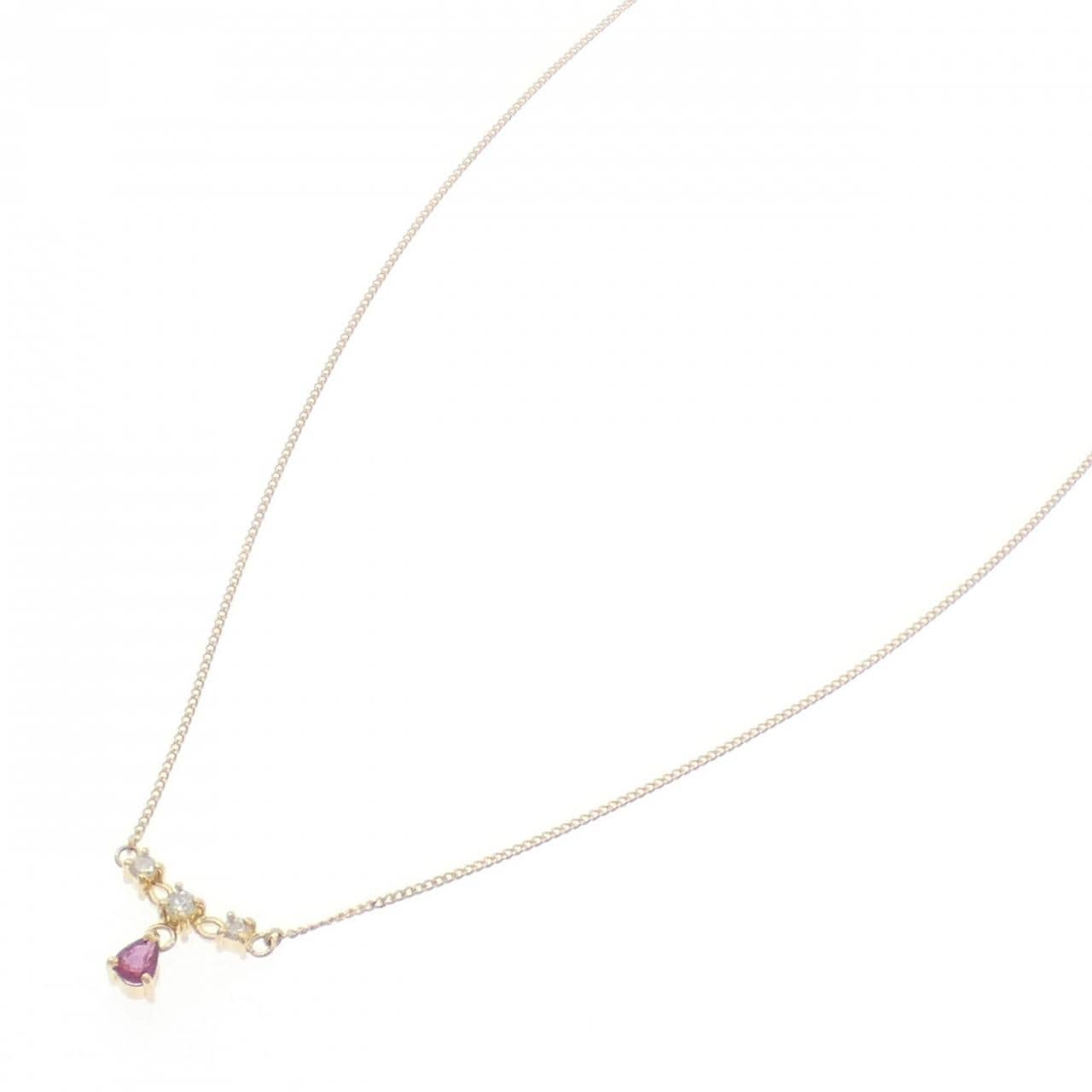 K18YG ルビー ネックレス