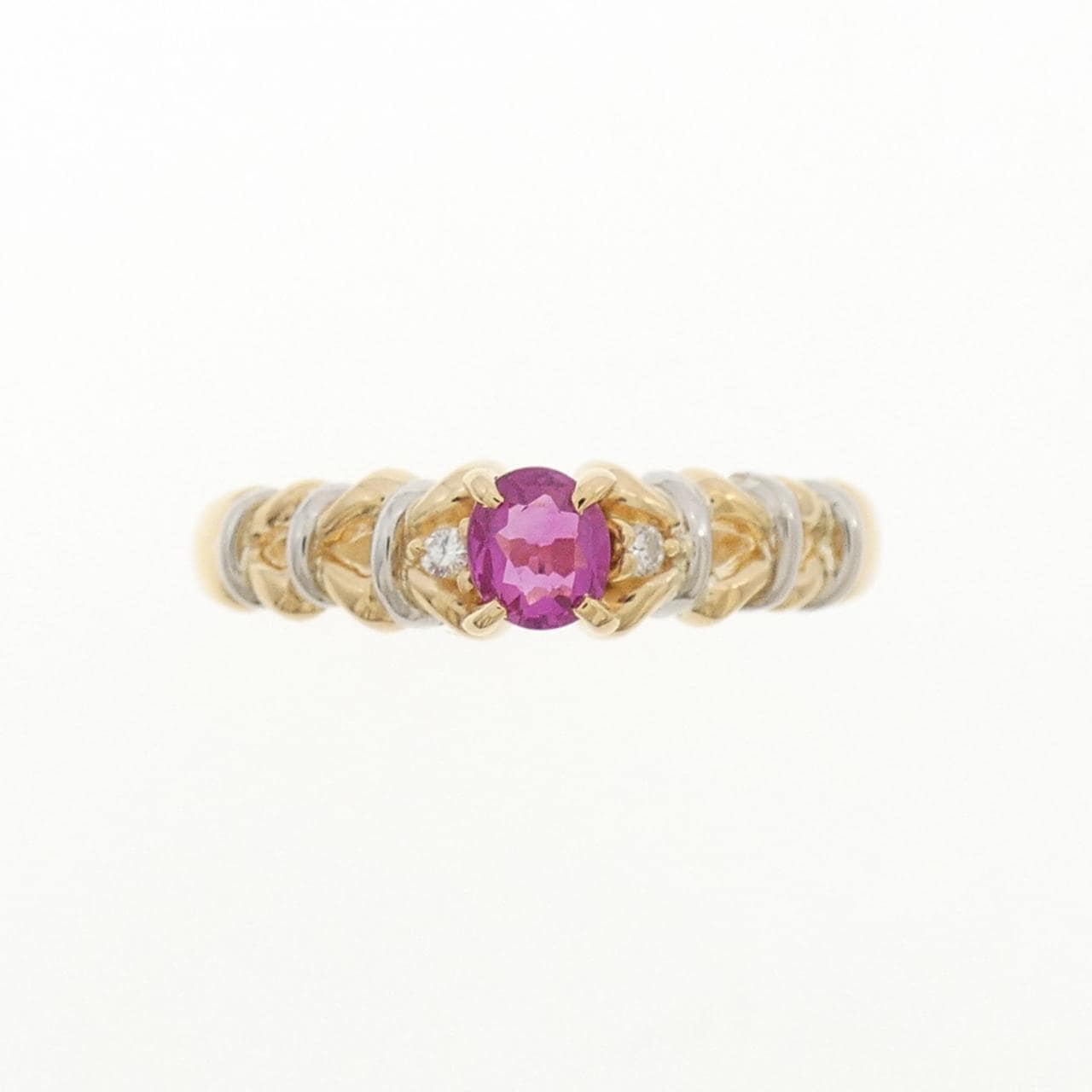 K18YG/PT900 ルビー リング 0.28CT