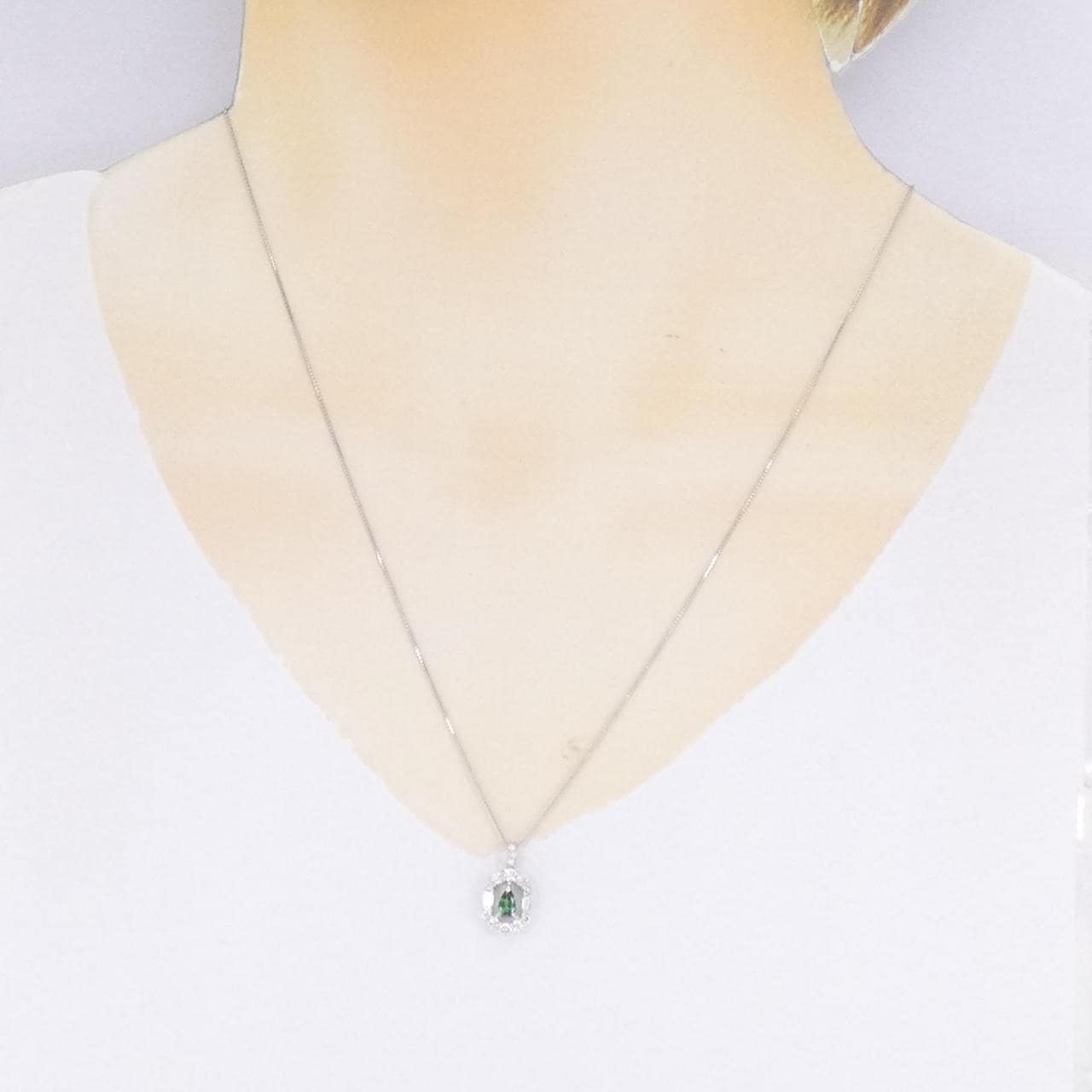 [BRAND NEW] PT Garnet Necklace 0.20CT