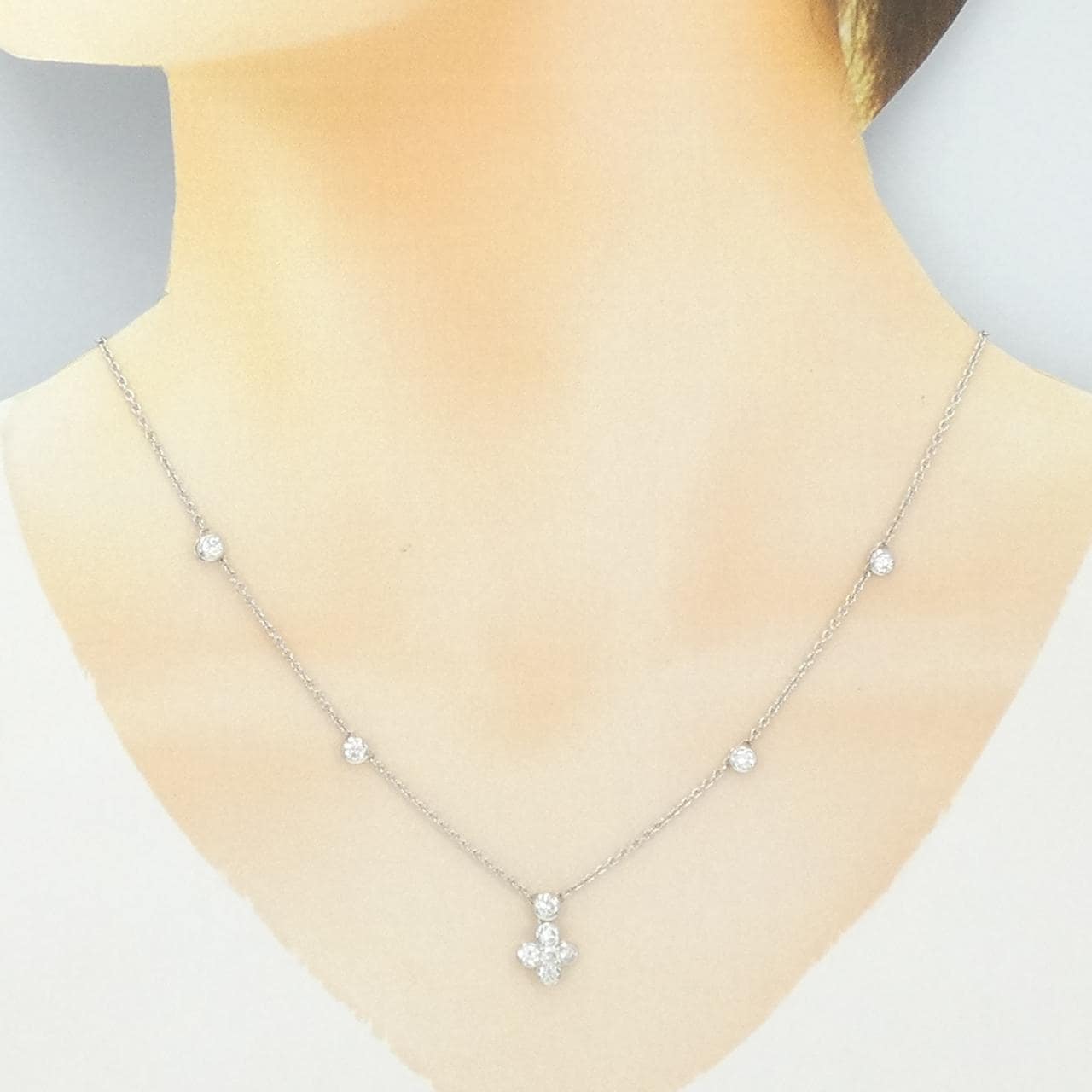 PT900/PT850 ダイヤモンド ネックレス 1.10CT