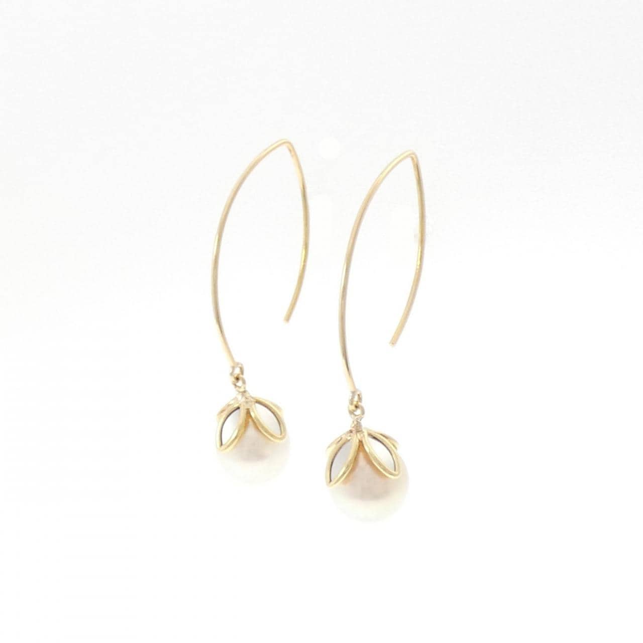 K18YG/PT850 アコヤパール ピアス