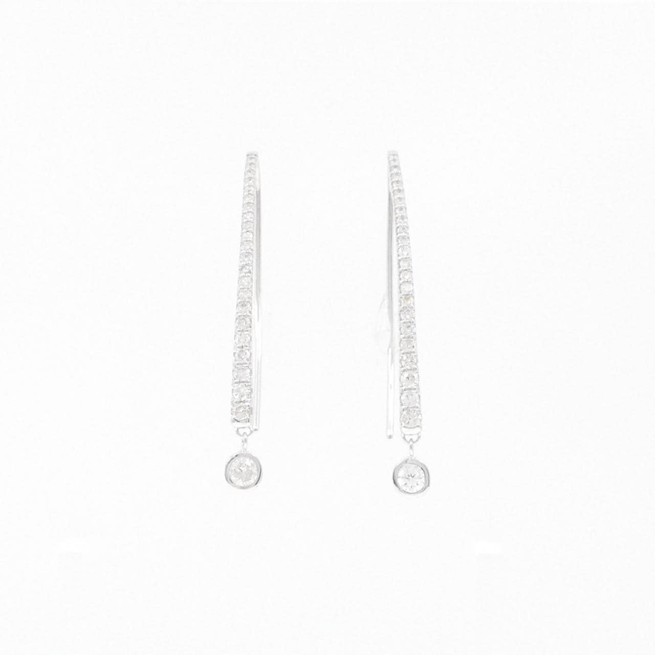 K18WG ダイヤモンド ピアス 0.14CT
