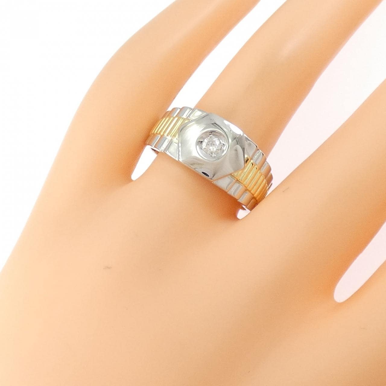 PT900/K18YG ダイヤモンド リング 0.10CT