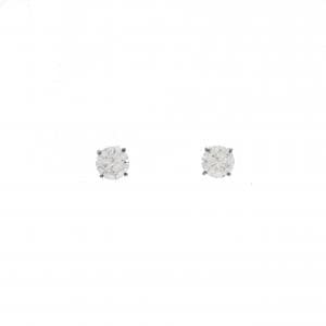 K18WG ソリティア ダイヤモンド ピアス 0.673CT