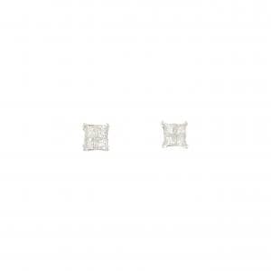 K18WG ソリティア ダイヤモンド ピアス 0.34CT