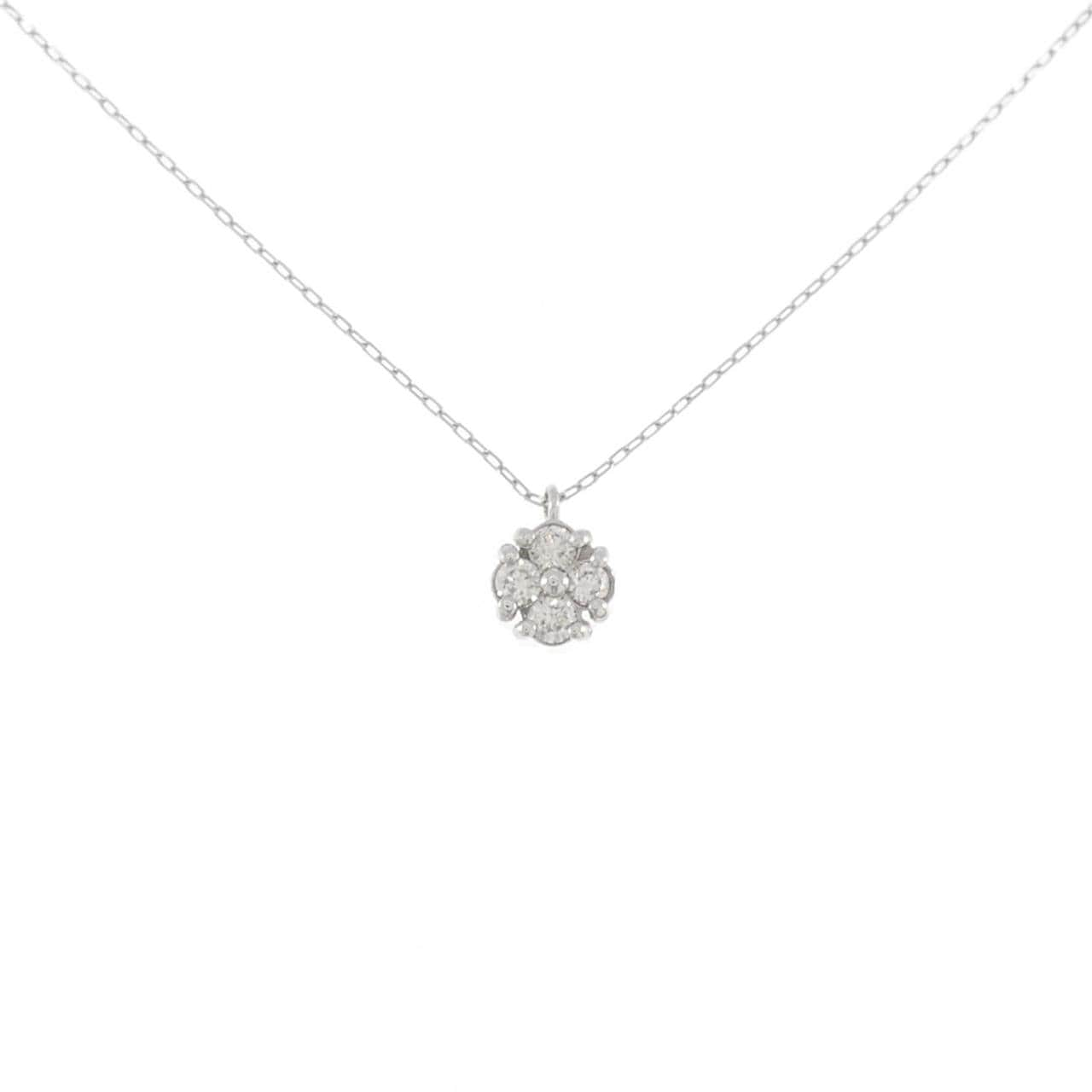 [BRAND NEW] PT Flower Diamond Necklace 0.10CT