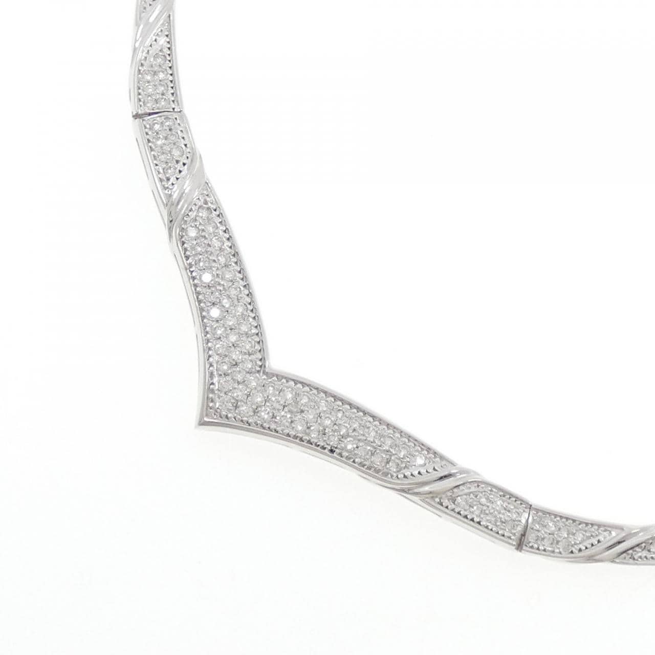 K18WG ダイヤモンド ネックレス 1.00CT