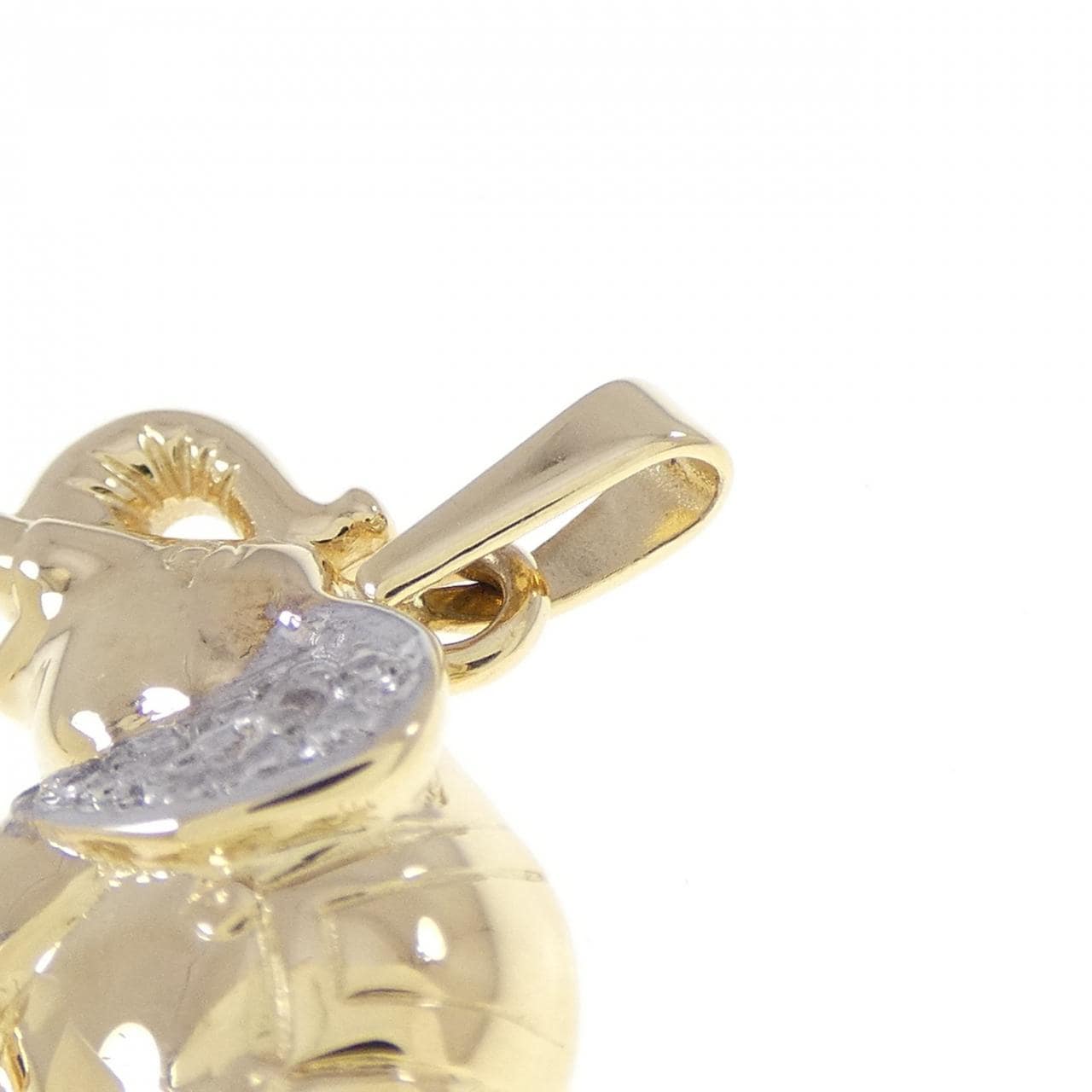 750YG/750WG エレファント ダイヤモンド ペンダント