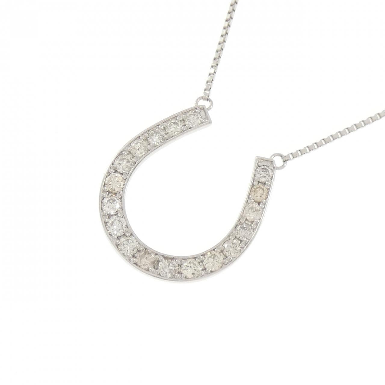 PT950/PT850 ホースシュー ダイヤモンド ネックレス 0.50CT