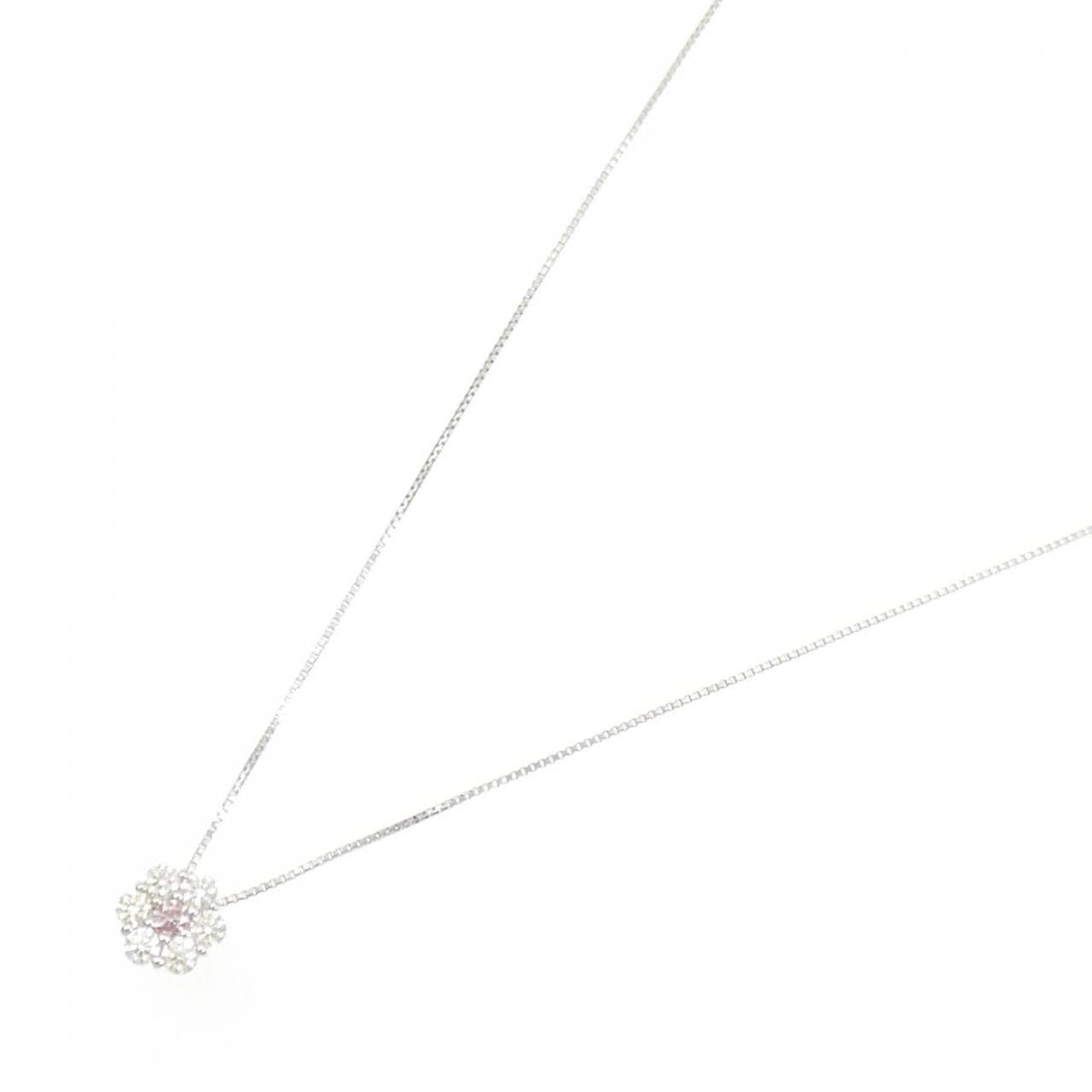 PT Flower Pink diamond Necklace 0.03CT