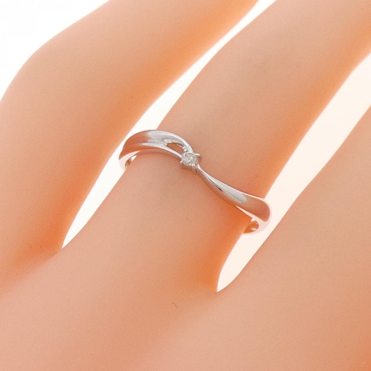 K14WG ダイヤモンド リング 0.02CT