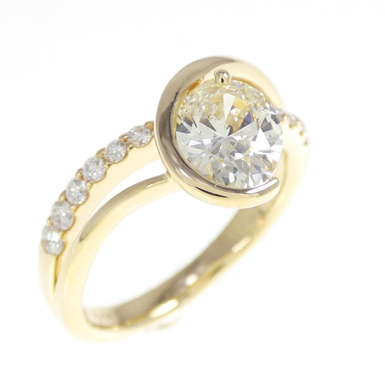 [Remake] K18YG Diamond Ring 1.014CT VLY SI2 Oval Cut