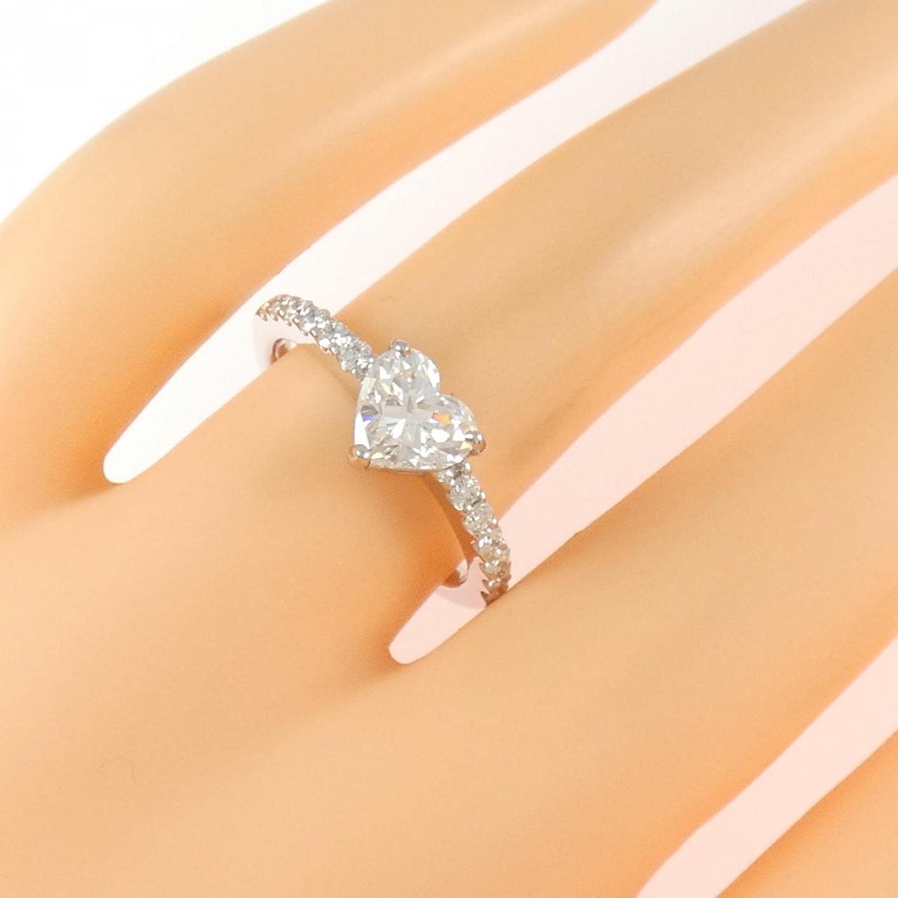 【リメイク】PT900 ダイヤモンド リング 1.044CT E SI1 ハートシェイプ