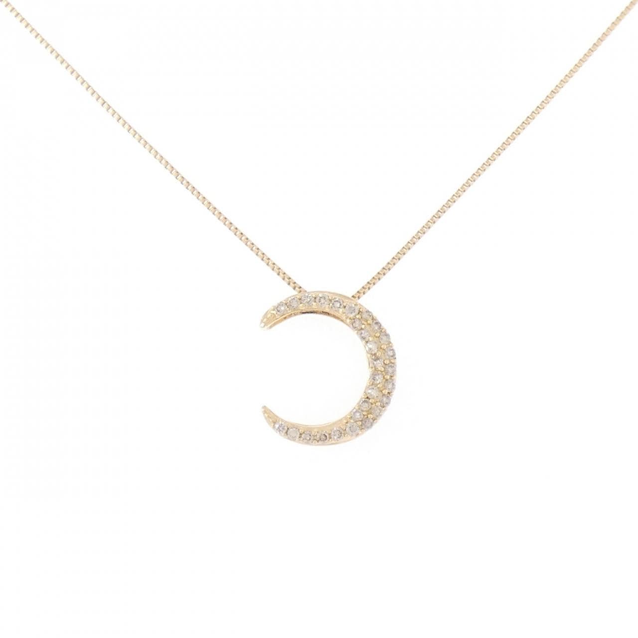 K18YG ムーン ダイヤモンド ネックレス 0.23CT