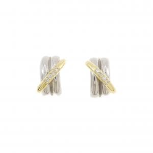 K18YG/PT900 ダイヤモンド ピアス 0.08CT
