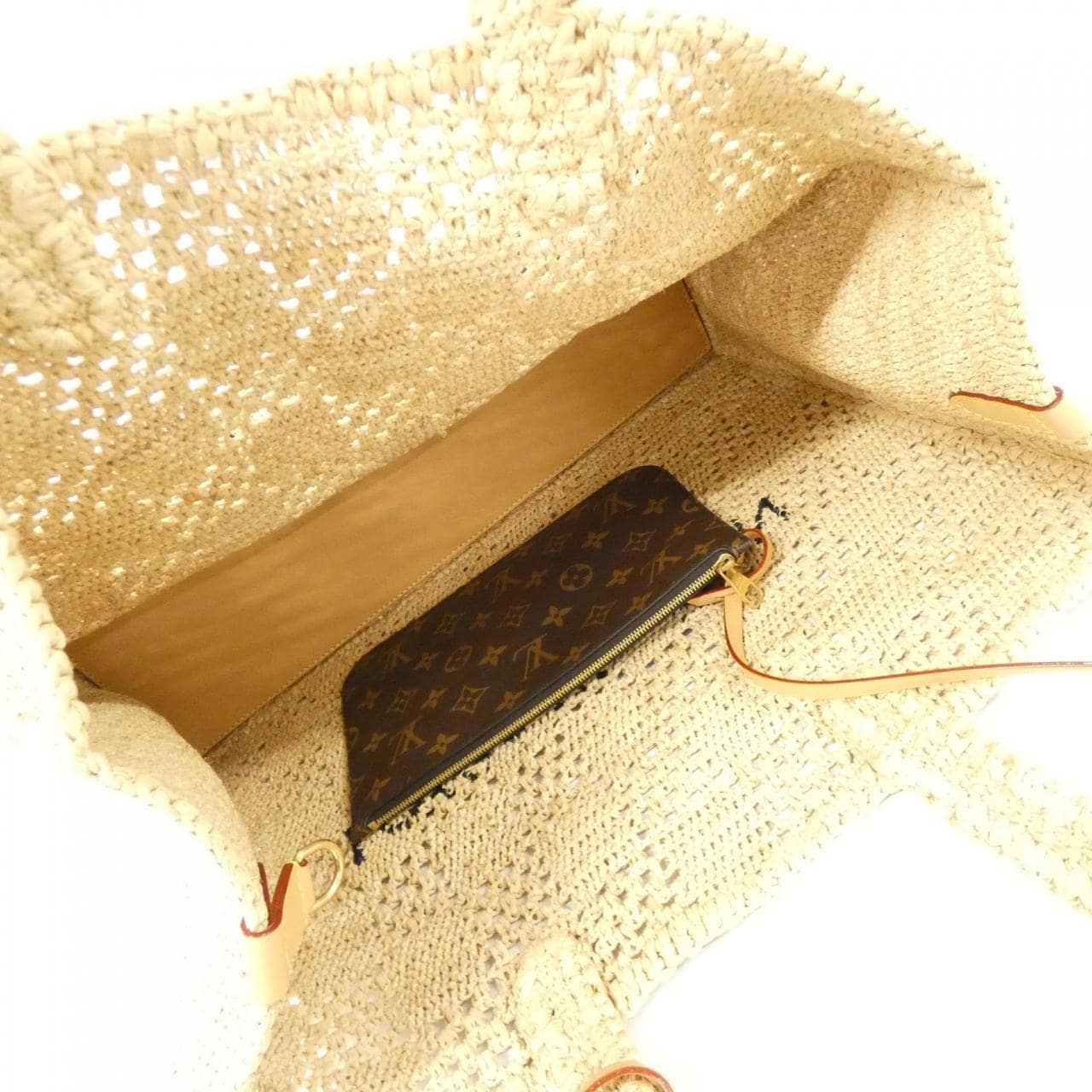 ルイヴィトン ダミエ ラフィア サマーショッパー トート MM M25008 バッグ