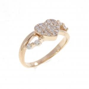 K18PG ハート ダイヤモンド ピンキーリング 0.17CT
