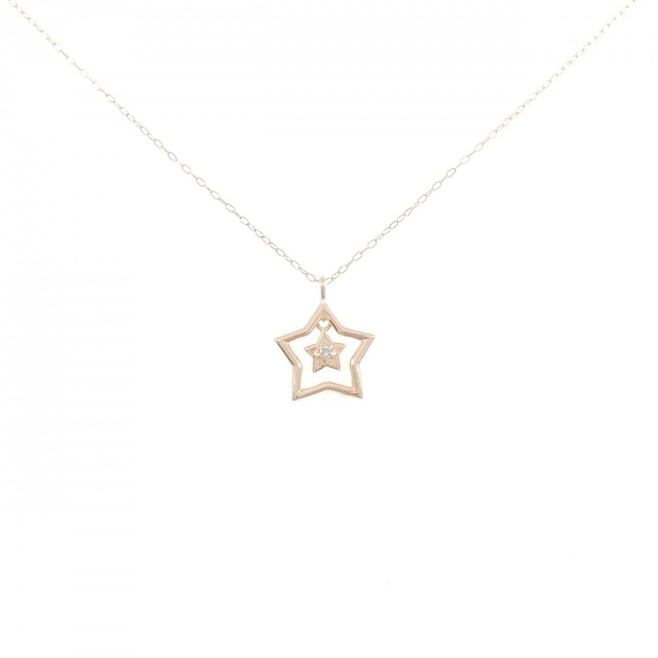 K10PG スター ダイヤモンド ネックレス 0.01CT