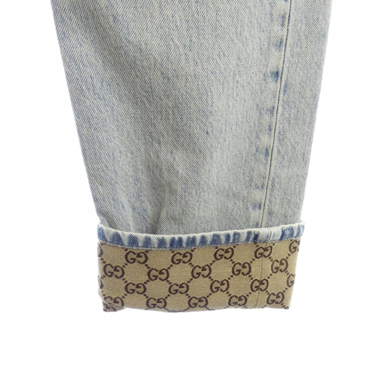 グッチ GUCCI GGターンアップウォッシュドデニムパンツ　GGパターン 774078 XDCTN ジーンズ