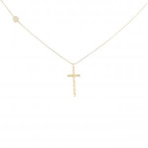 K18YG クロス ダイヤモンド ネックレス 0.03CT