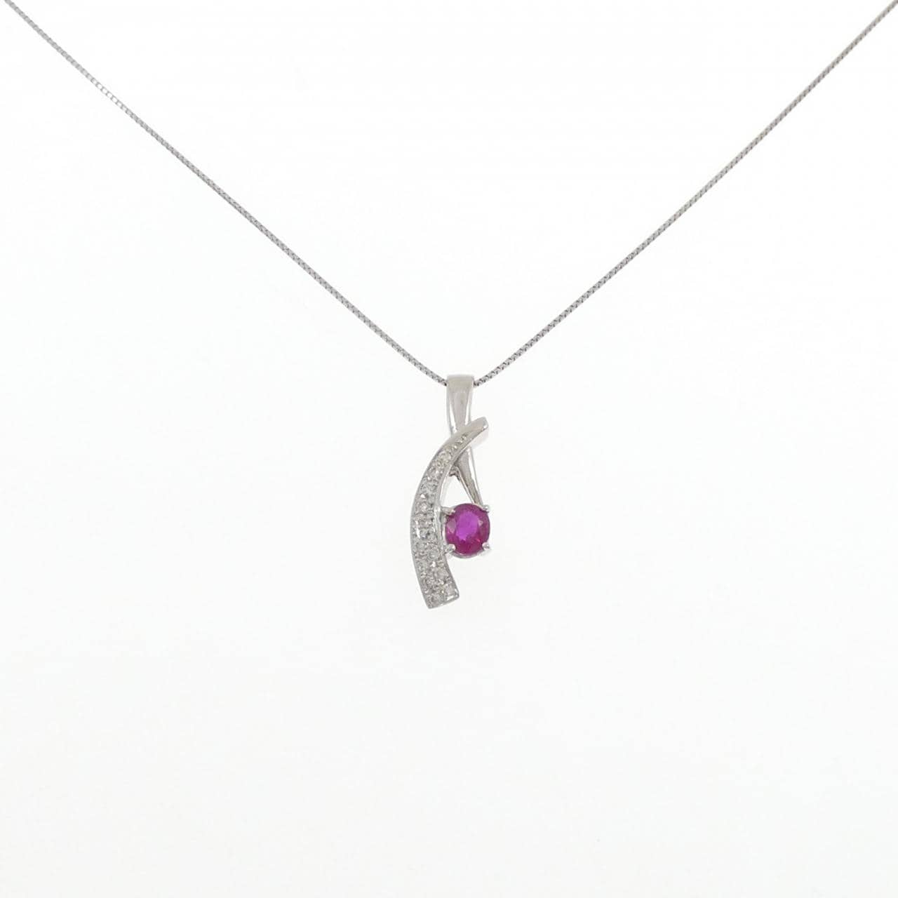 PT900/PT850 ルビー ネックレス 0.73CT