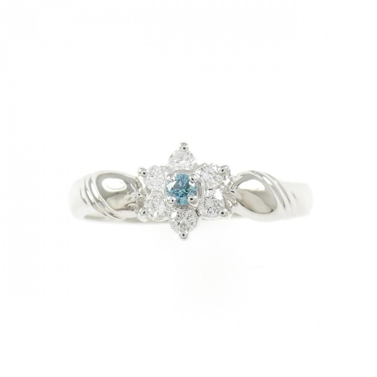 PT900 フラワー　ダイヤモンド リング 0.20CT