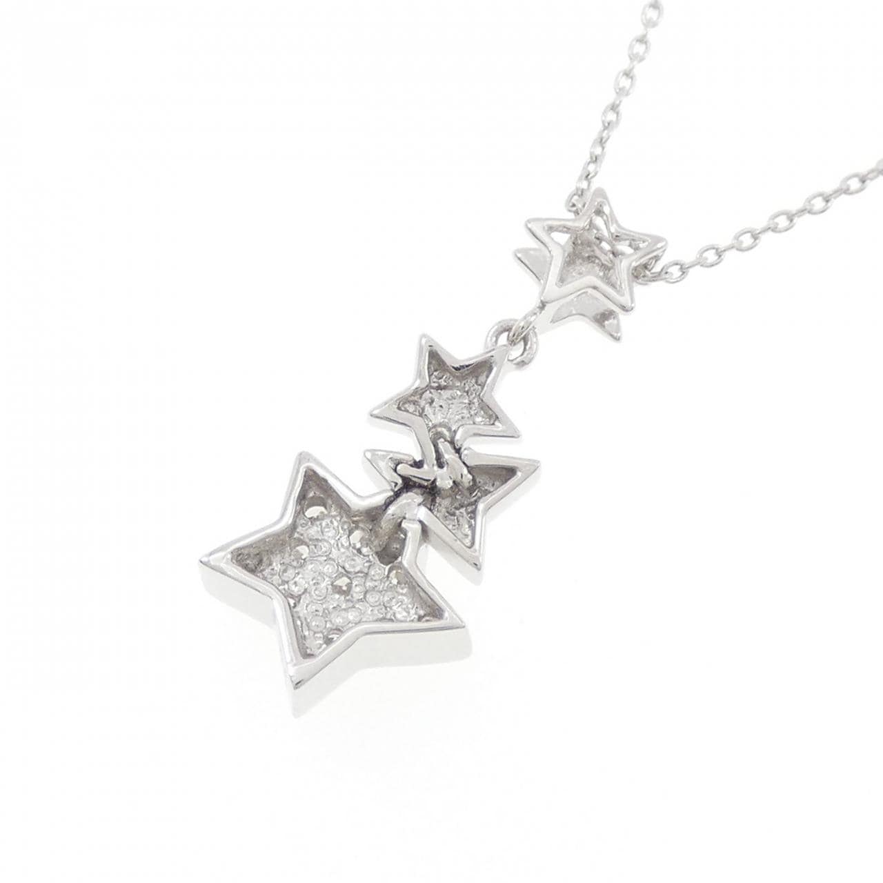 K18WG スター ダイヤモンド ネックレス 0.20CT