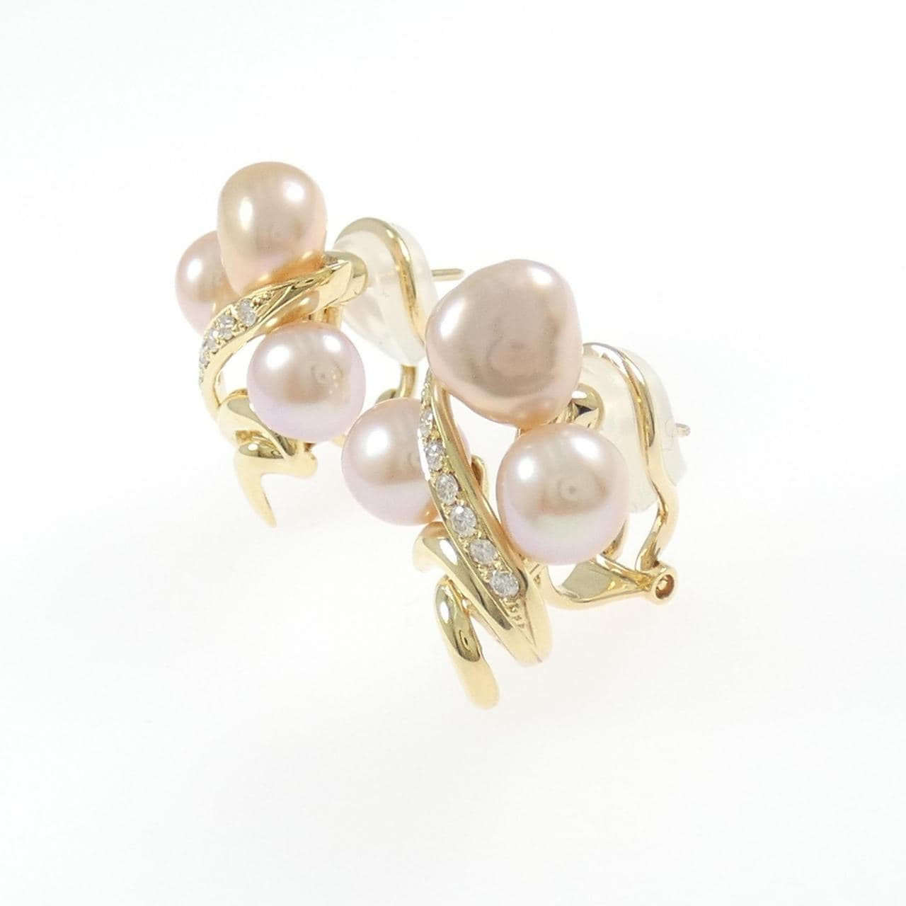 K18YG 淡水パール ピアス/イヤリング