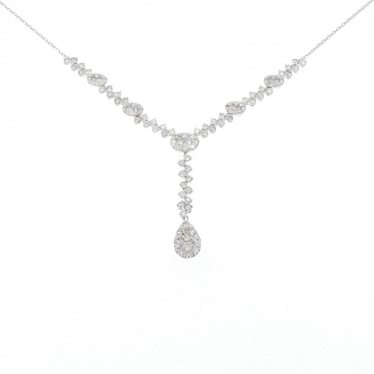 K18WG ダイヤモンド ネックレス 2.79CT