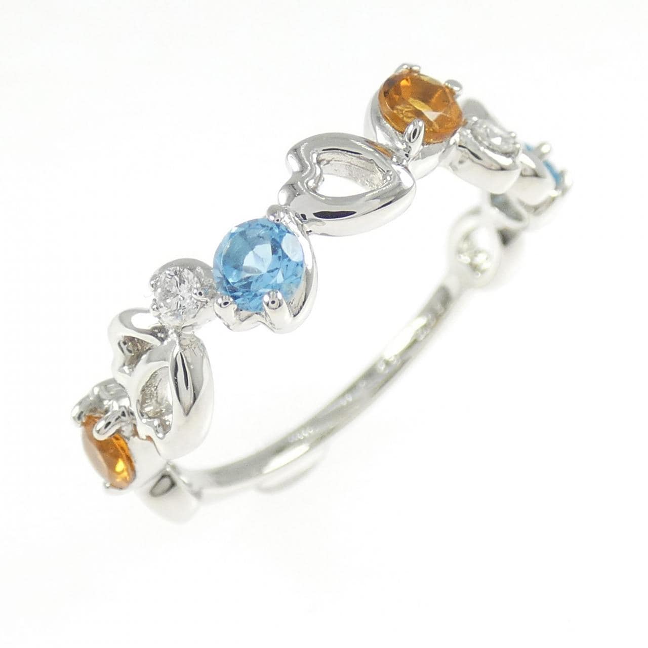 PT950 カラーストーン リング