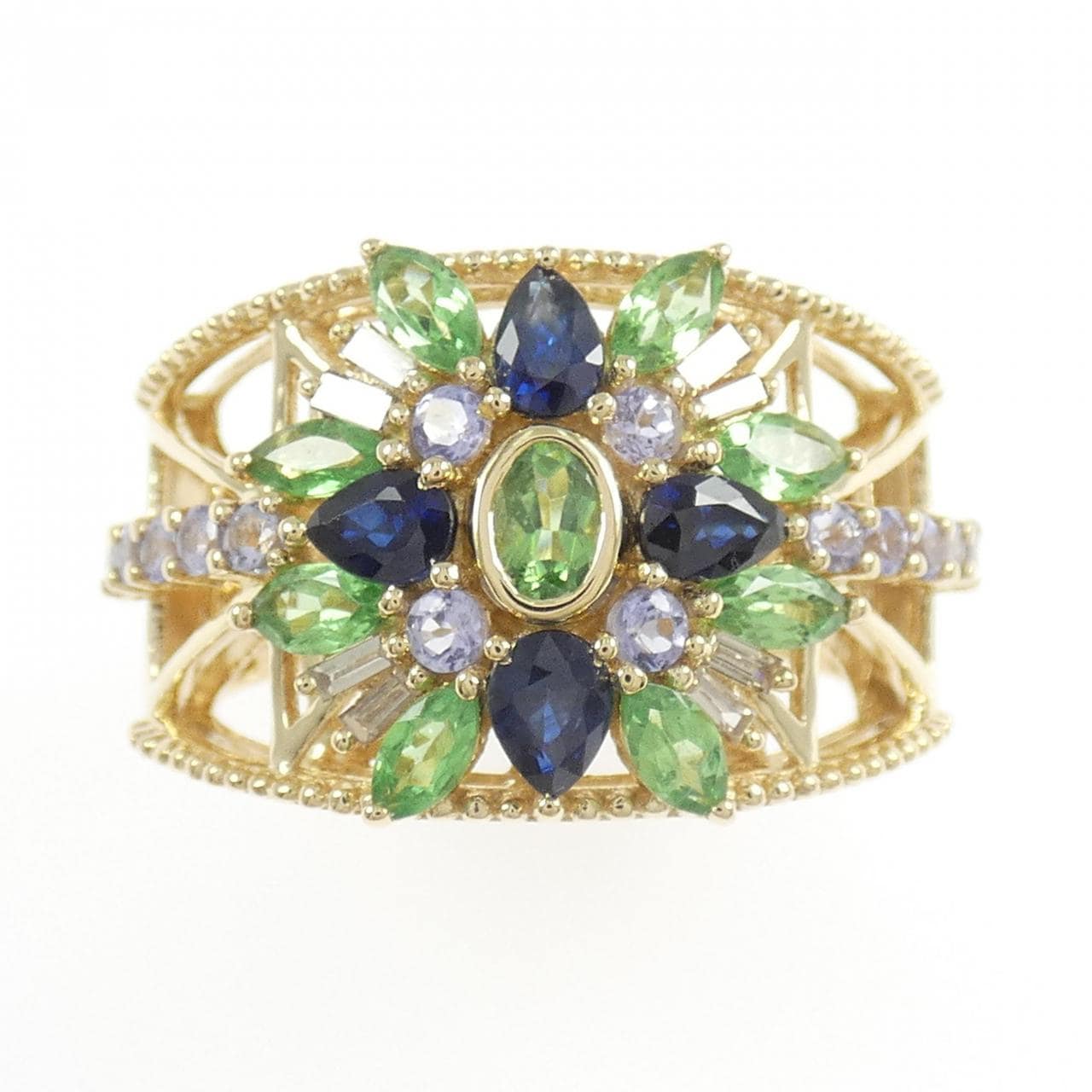 K18YG カラーストーン リング