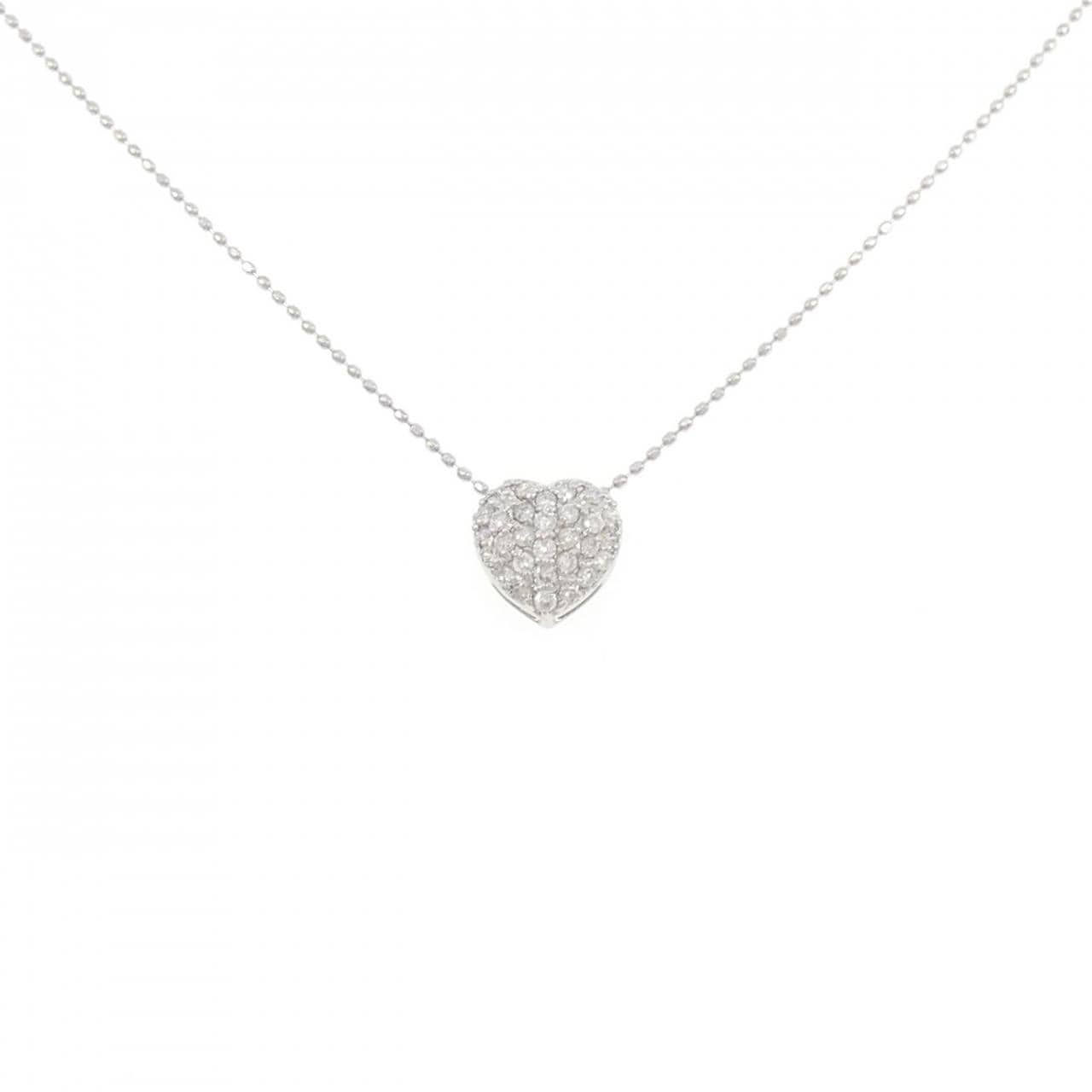 PT900/PT850 ハート ダイヤモンド ネックレス 0.30CT