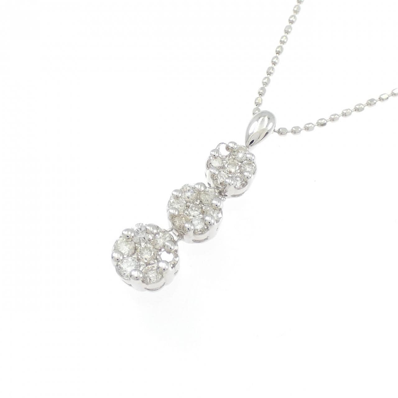 K18WG ダイヤモンド ネックレス 0.37CT