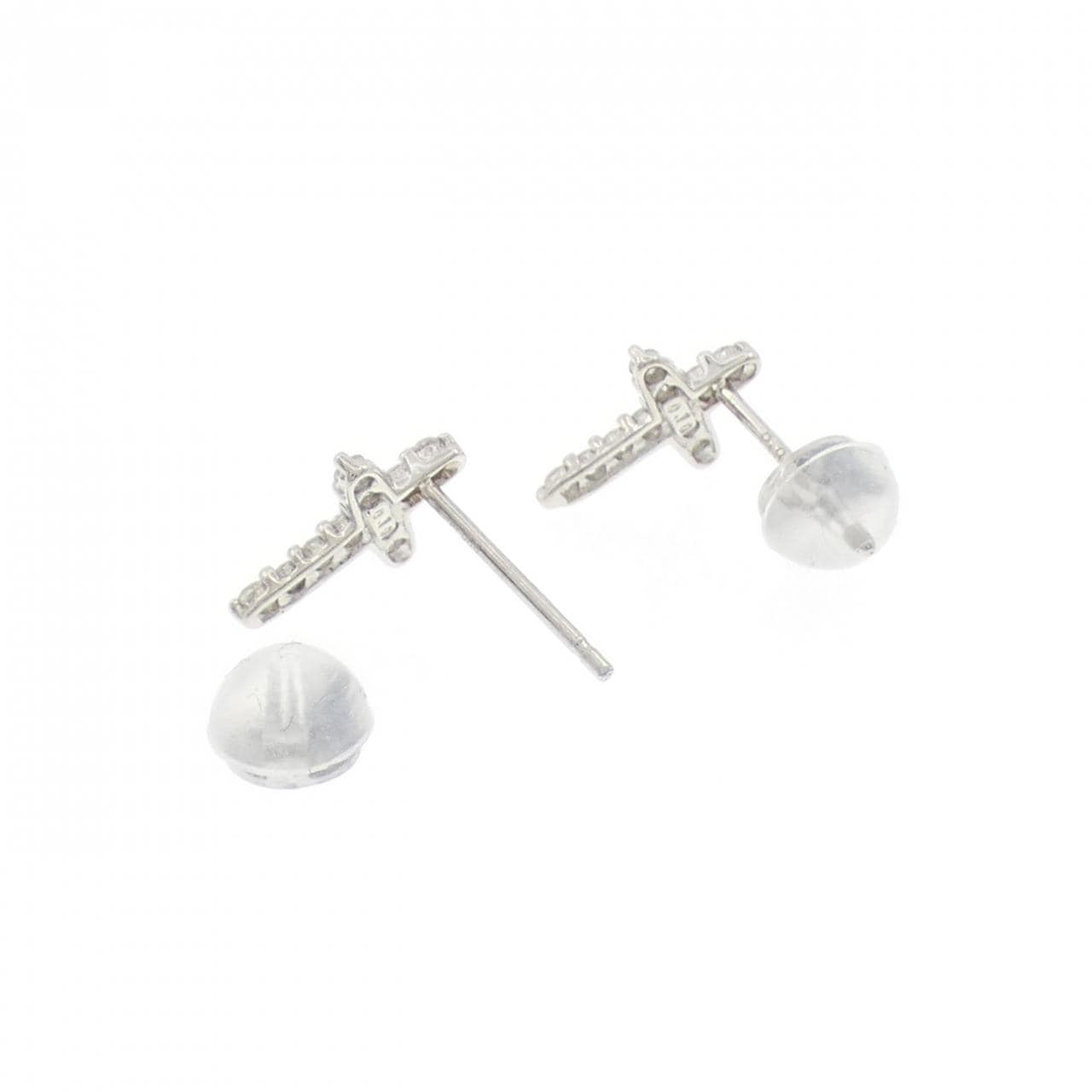 PT900 クロス ダイヤモンド ピアス 0.20CT