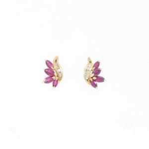 K18YG ルビー ピアス 0.90CT