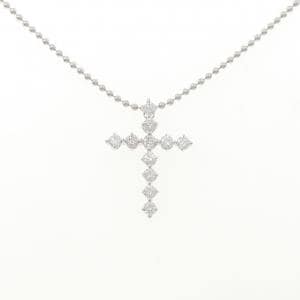 750WG クロス ダイヤモンド ネックレス 0.69CT