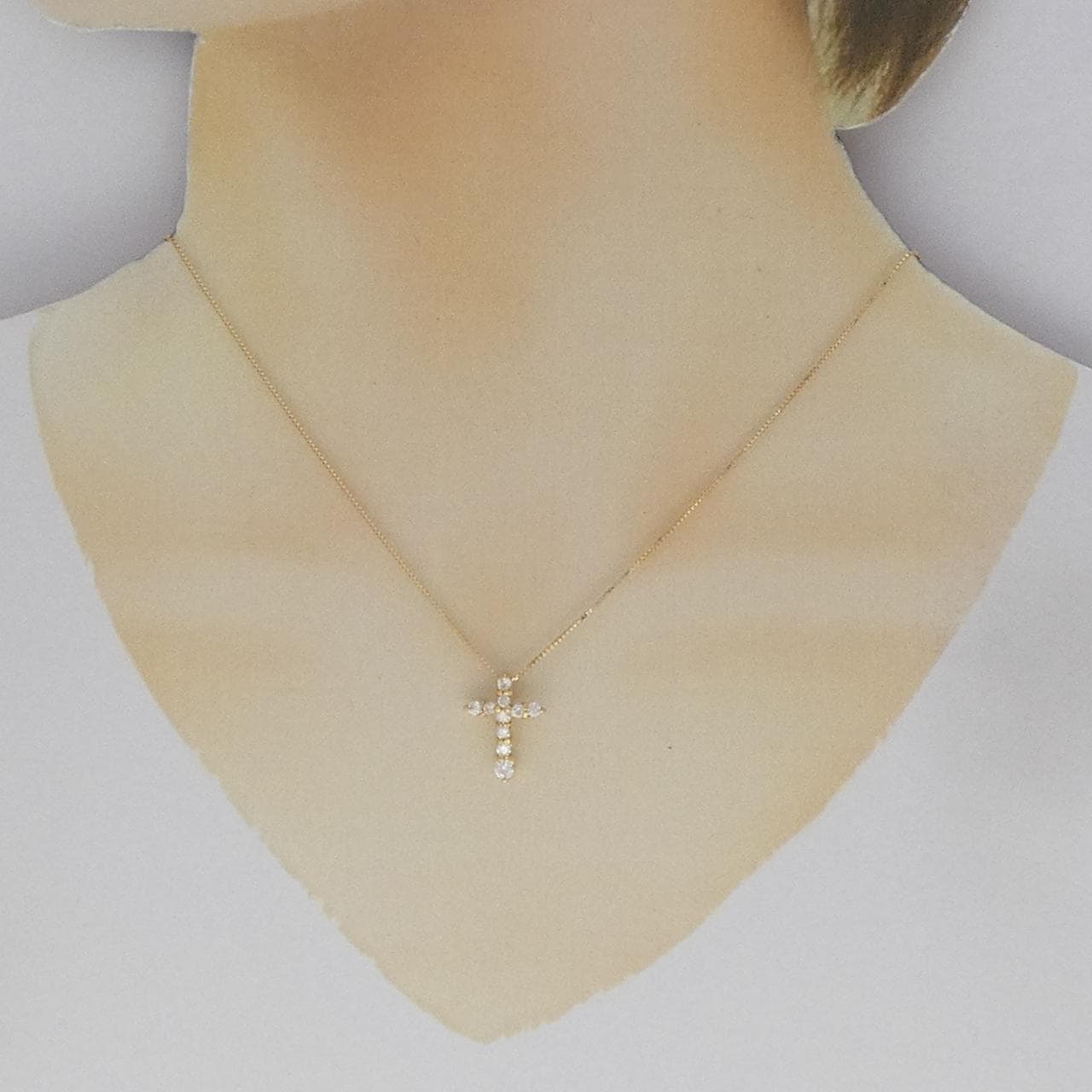 K18YG cross Diamond necklace 0.51CT