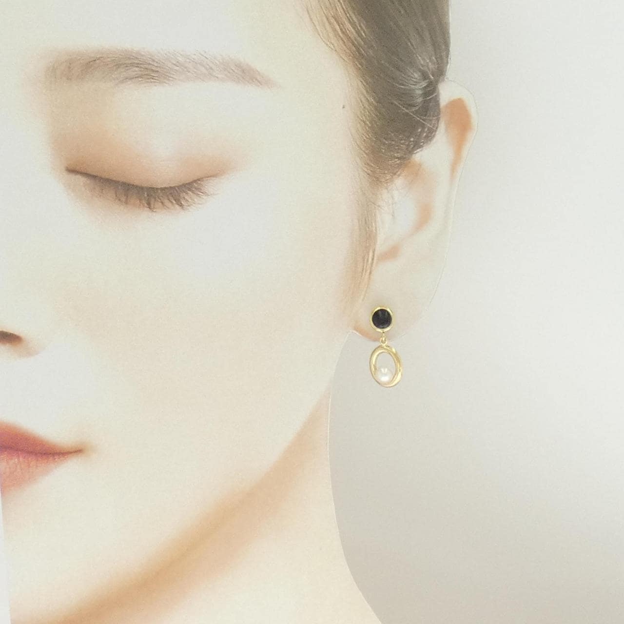 K18YG オニキス ピアス