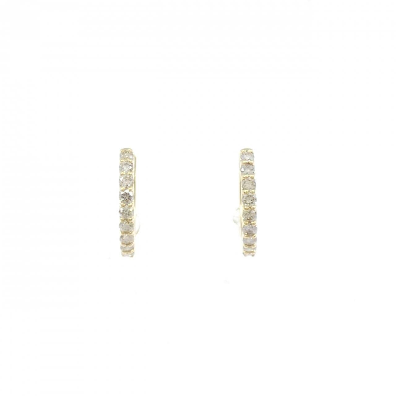 K18YG フープ ダイヤモンド ピアス 0.30CT