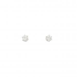 K18WG ソリティア ダイヤモンド ピアス 0.32CT