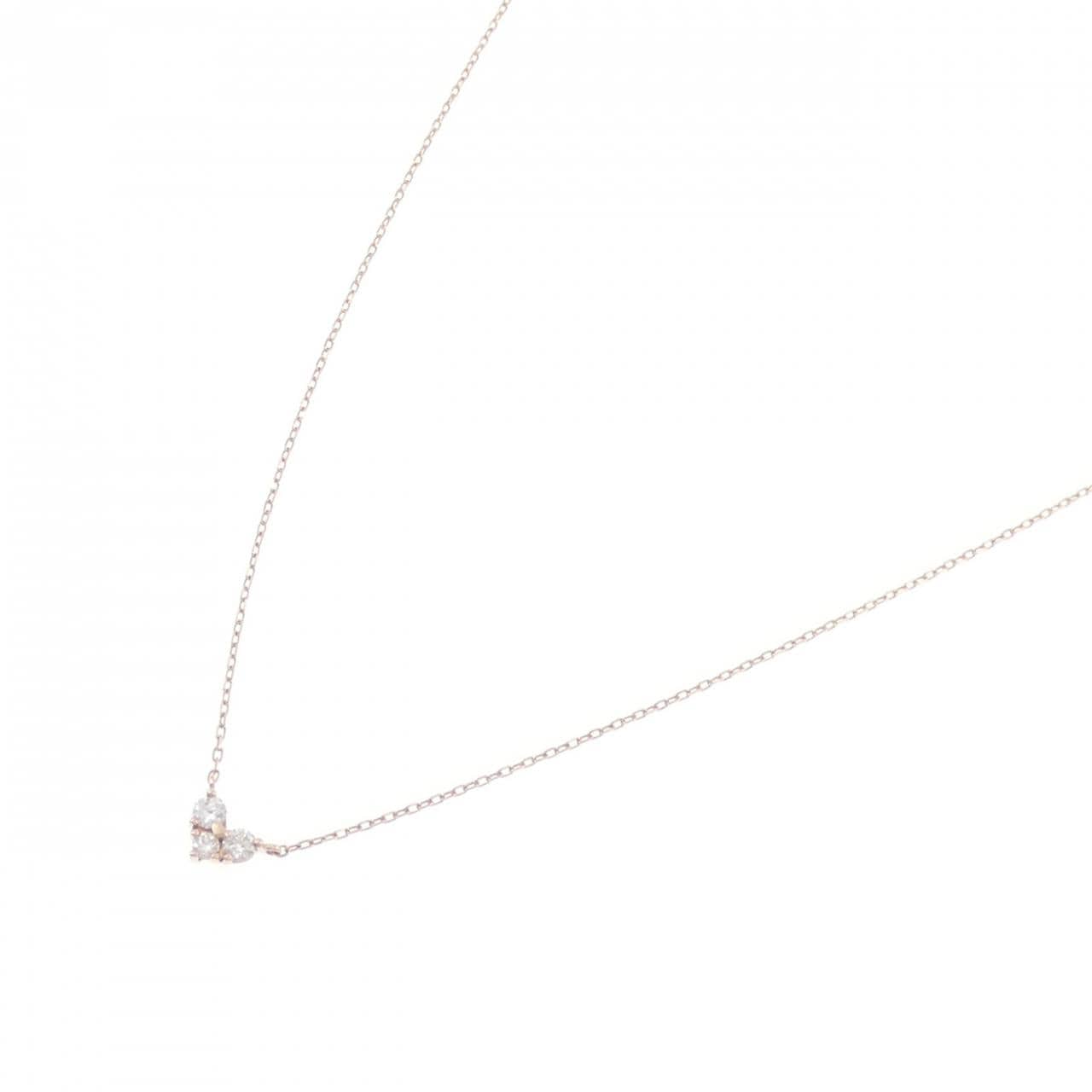 K10PG ハート ダイヤモンド ネックレス 0.11CT
