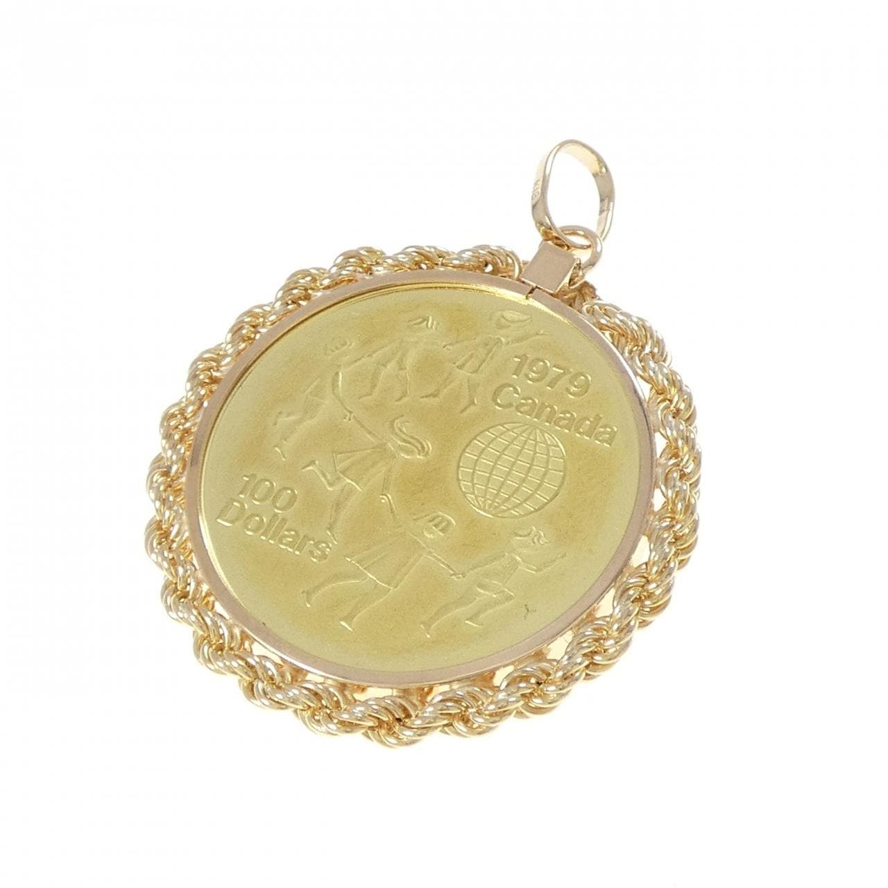 K18YG(枠) コイン ペンダント