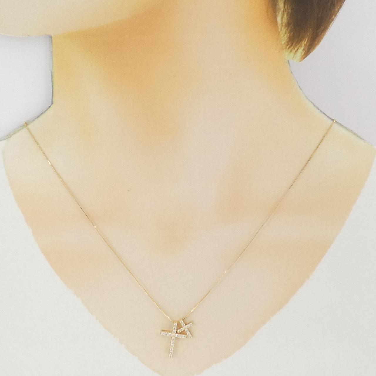 K18YG 2WAY ダイヤモンド ネックレス 0.23CT