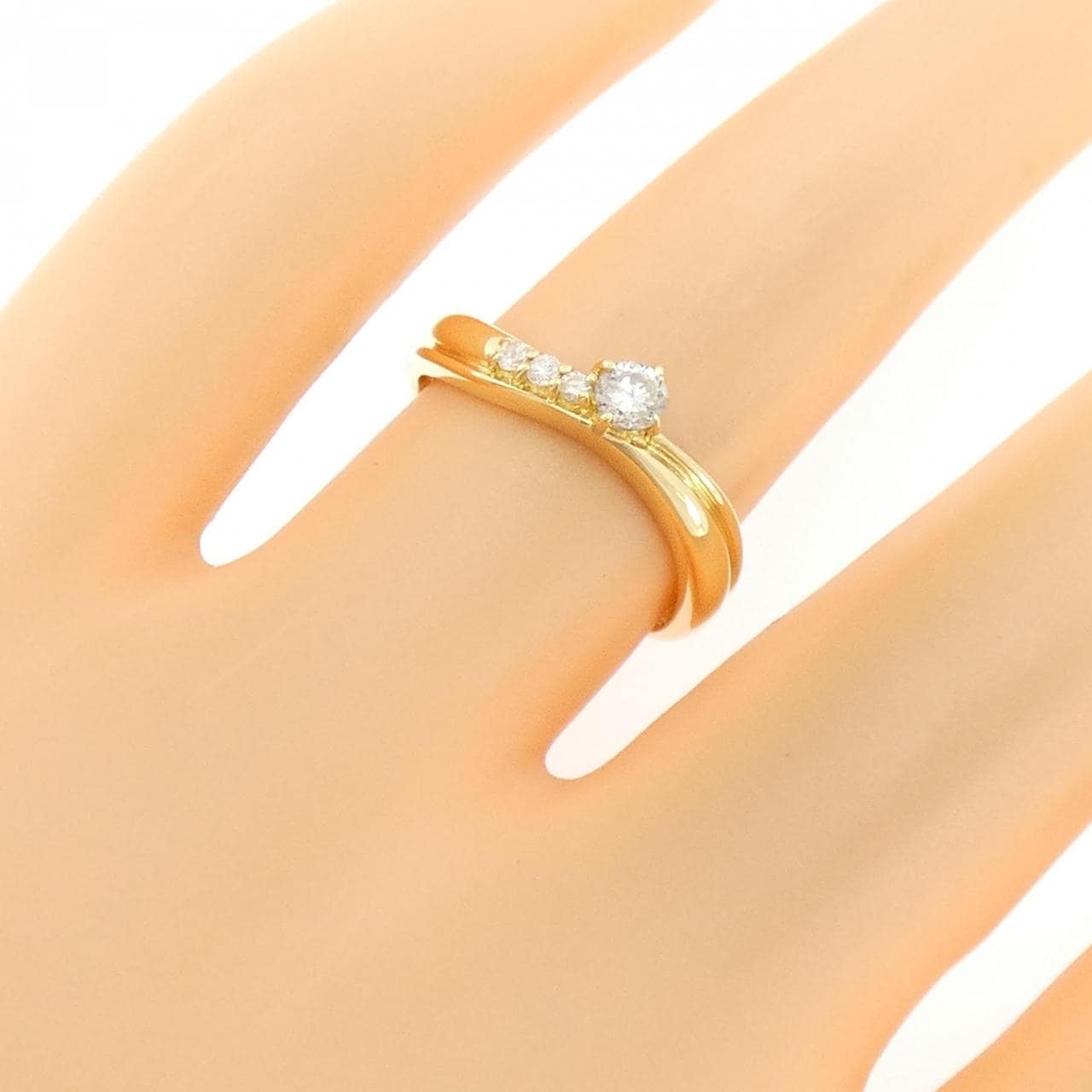 K18YG ダイヤモンド リング 0.15CT