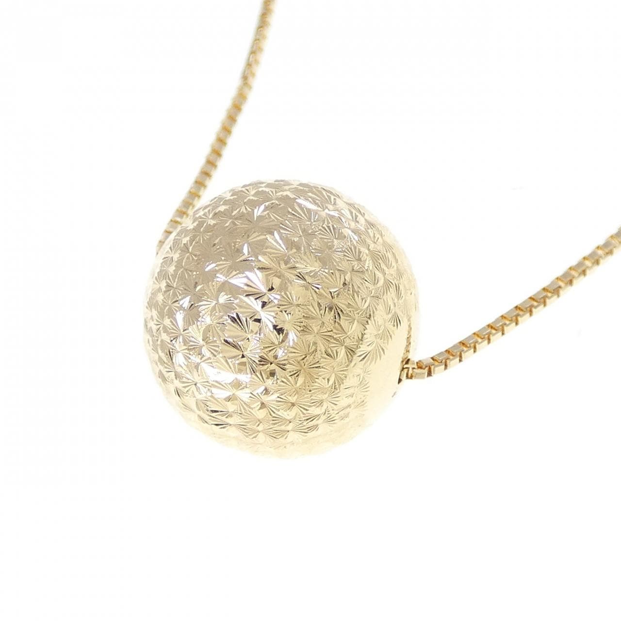 K18YG ボール ネックレス